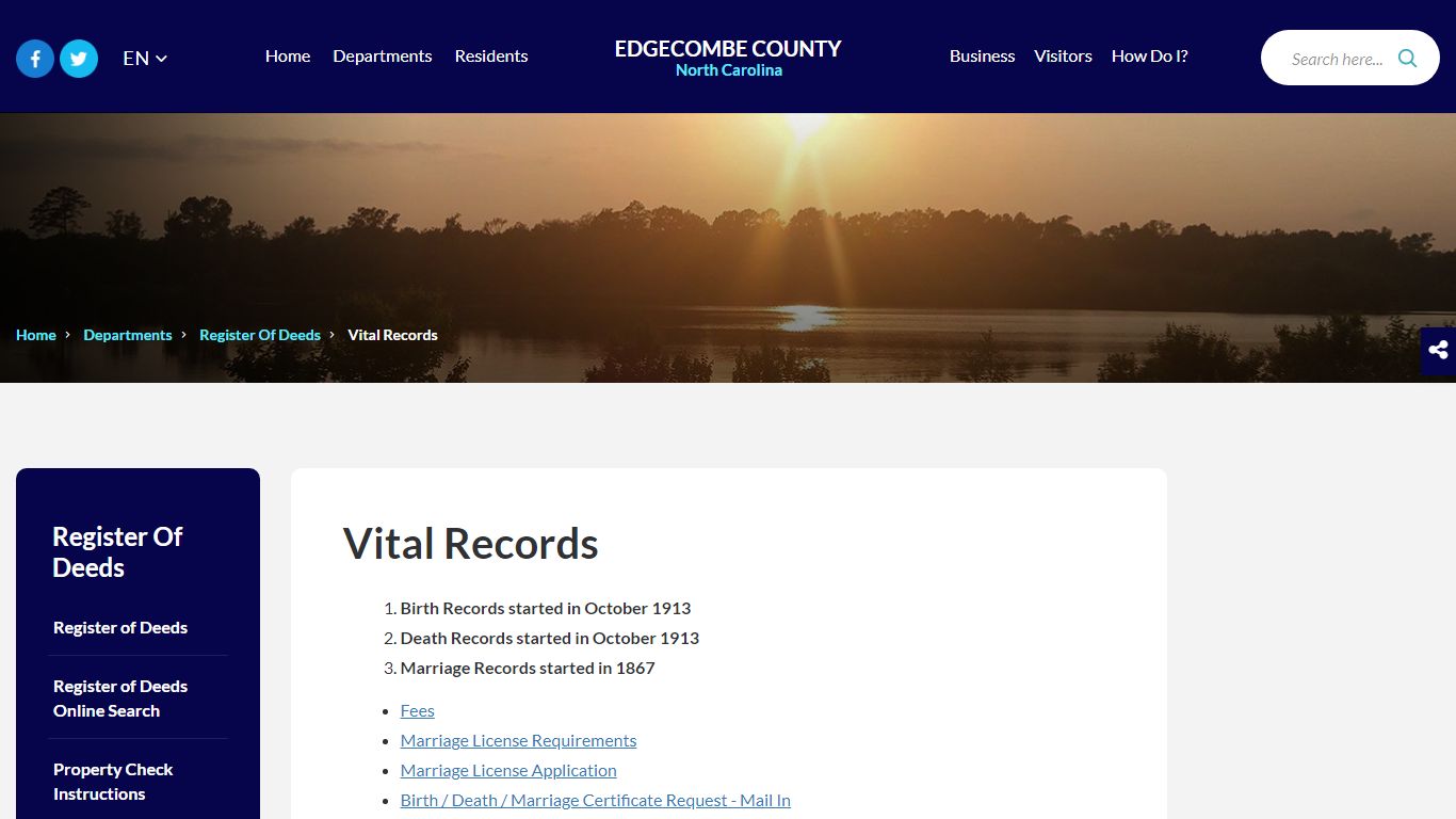 Vital Records - Welcome to Edgecombe County