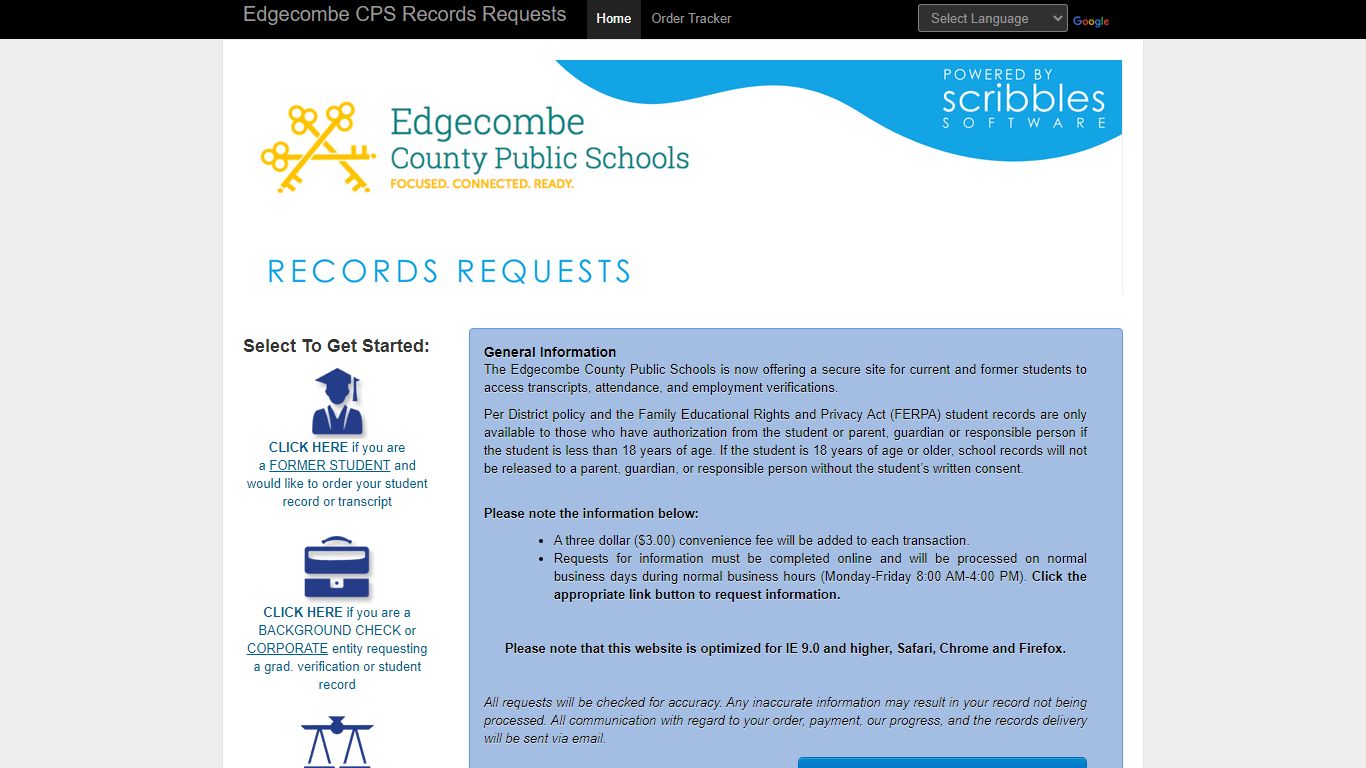 Edgecombe County Public Schools Transcripts and Records Requests